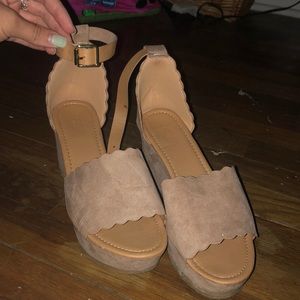 Tan wedges sandals